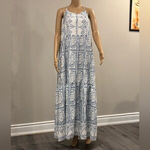 SHEIN Blue and White Maxi Dress